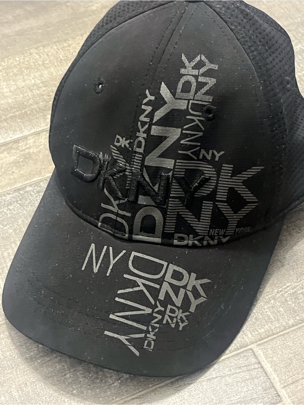 DKNY Black Hat with White Logo Tag